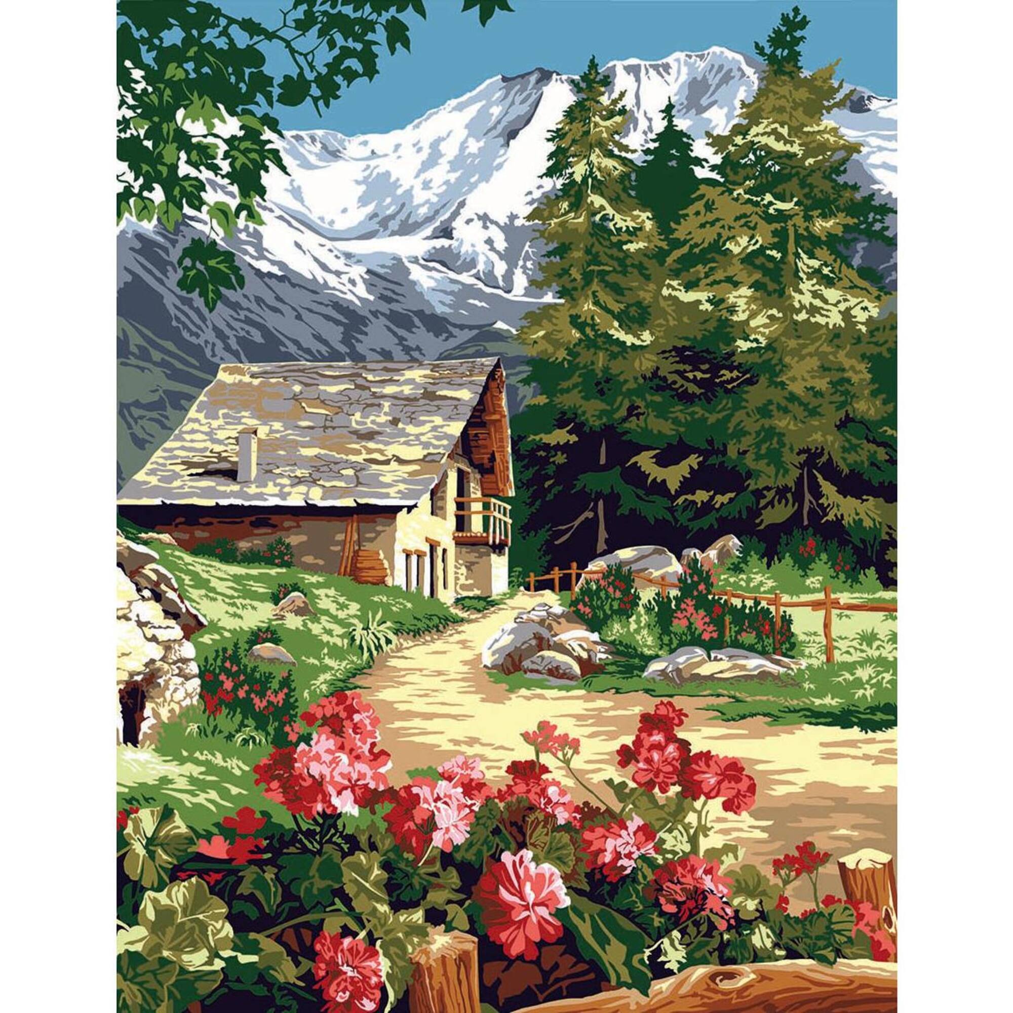 Gobelin At The Last Chalet Printed Tapestry Canvas